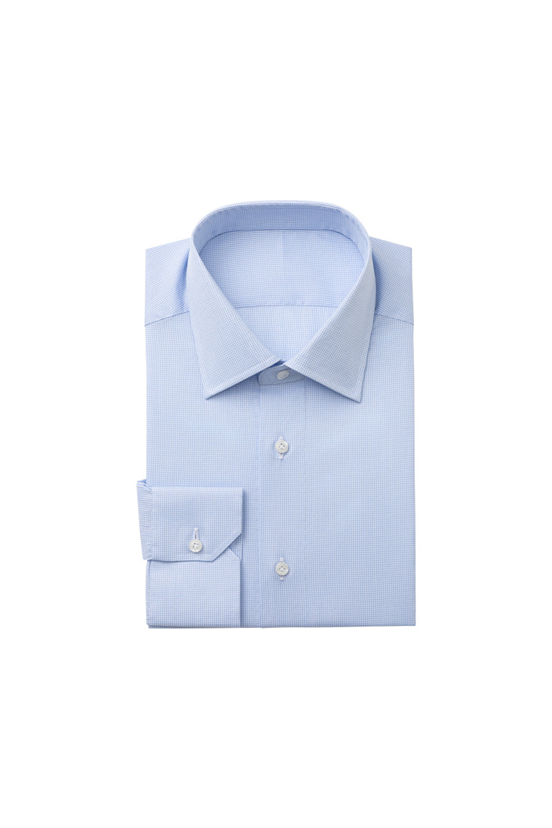 Light Blue Square-Neck Men's Shirt