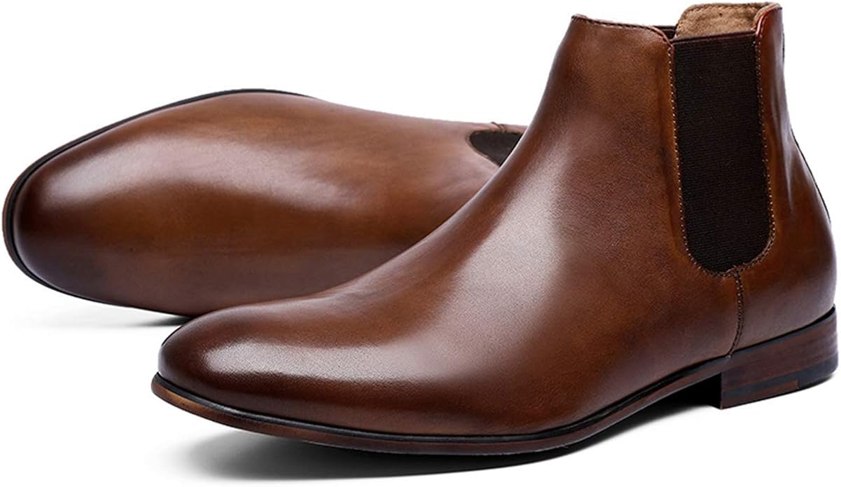 Mens Chelsea Boots Genuine Leather Dress Boots