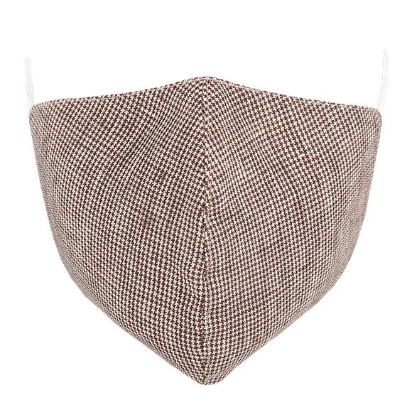 Kutehealth Designed Washable Mouth Cover with 3Pcs 5 Layers Filters -BROWN HOUNDSTOOTH