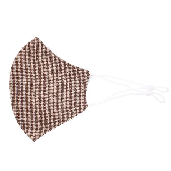 Kutehealth Designed Washable Mouth Cover with 3Pcs 5 Layers Filters -BROWN HOUNDSTOOTH