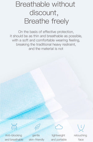 50pcs 3 Ply Disposable Face Masks Elastic Earloop