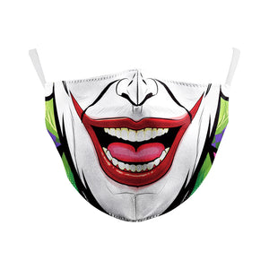 Kutehealth Grimace Printed Face Cover with Replace Filters for Party or Holiday