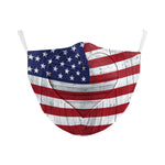 Kutehealth National Flag Printed Fabric Washable Cloth Mouth Cover with 3 Replace Filters