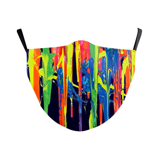Kutehealth Washable Painting Style Clothing Mouth Cover with 3 PM2.5 Active Carbon Filters