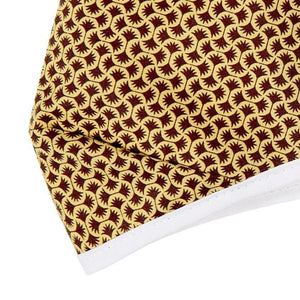 Kutehealth Designed Printed Washable Mouth Cover with 3Pcs 5 Layers Filters-YELLOW DAMASK