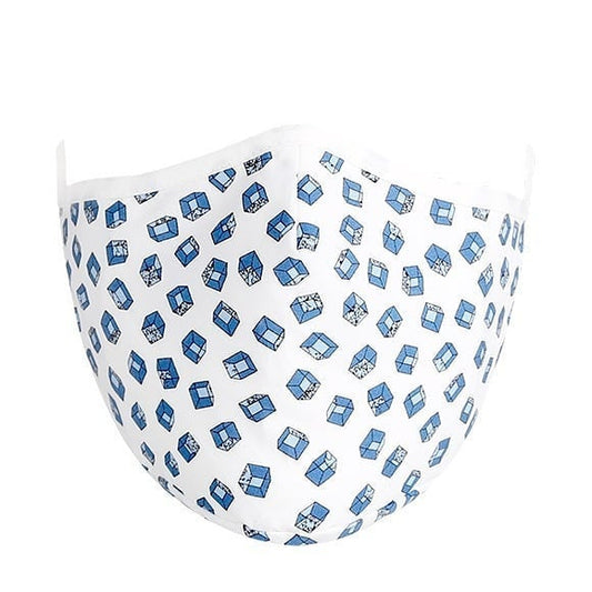Kutehealth Designed Printed Washable Mouth Cover with 3Pcs 5 Layers Filters -BOXED OUT BLUE