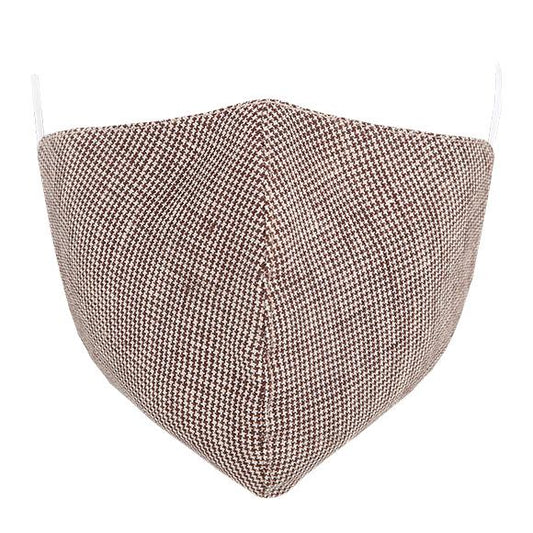 Kutehealth Designed Washable Mouth Cover with 3Pcs 5 Layers Filters -BROWN HOUNDSTOOTH