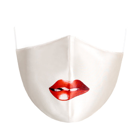 Kutehealth Washable Fashion Lining Fabric Mouth Cover-Red Lips